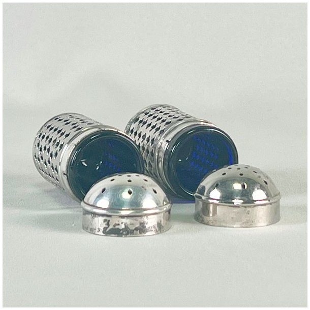 Salt &amp; peber st - forslvet og med bl glas