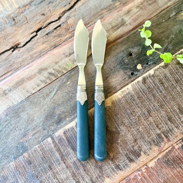 Fiskeknive - vintage med sort skaft (par)