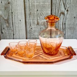 Vintage Art Deco karaffelst - lyserd