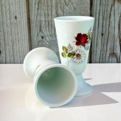 Mazagran - fransk kaffekop m/rose og margurit