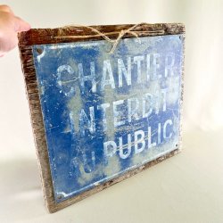 Vintage fransk skilt p trplade