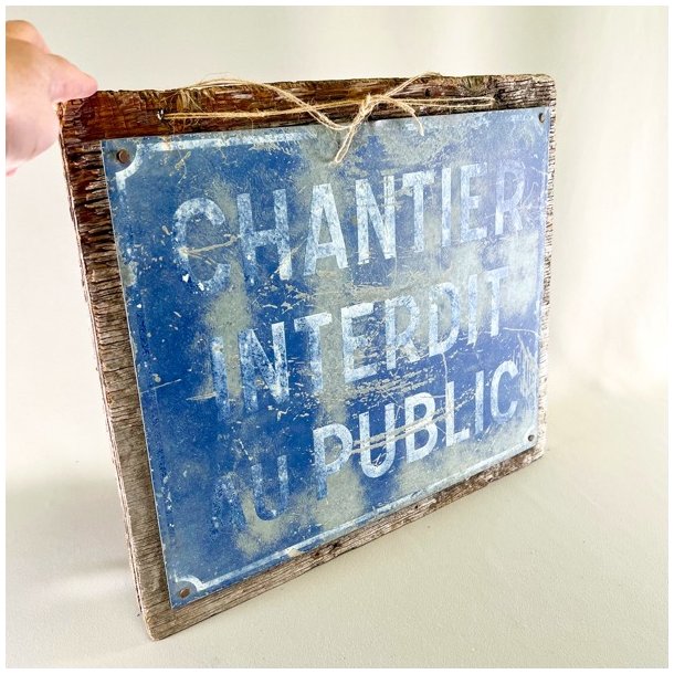 Vintage fransk skilt p trplade