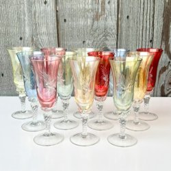 Vintage franske likrglas (4 stk samlet)