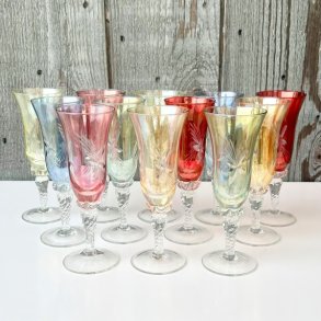 Vintage franske likrglas (4 stk samlet)