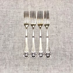 Vintage slvgaffel med rose - lille