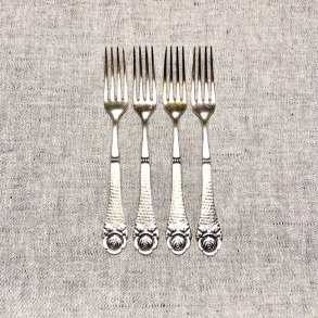 Vintage slvgaffel med rose - lille