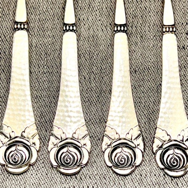 Vintage slvgaffel med rose - lille