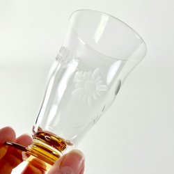 Sodavandsglas (6 stk samlet) - gylden fod 