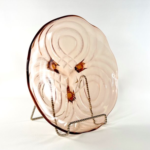 Glasfad - lyser�d m/blondekant og p� f�dder