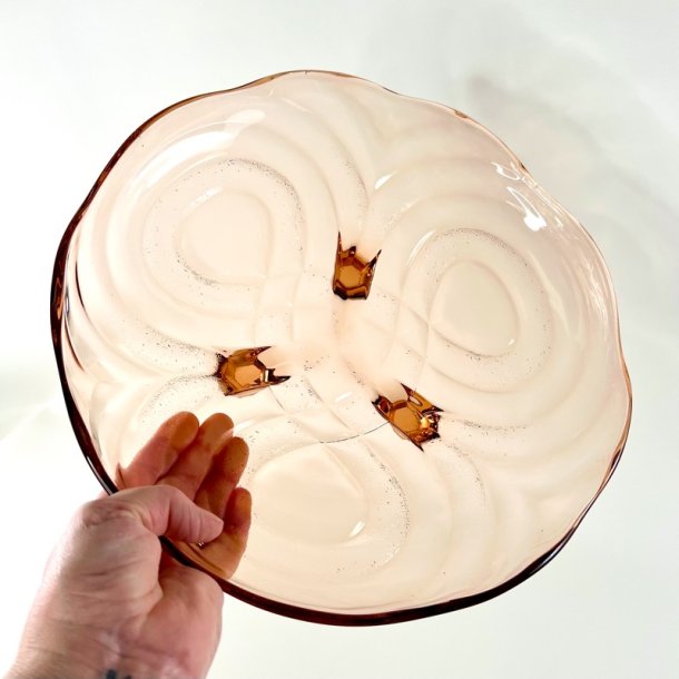 Glasfad - lyser�d m/blondekant og p� f�dder