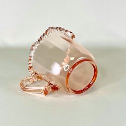 Glaskande - lyserd med blondekant