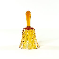 Klokke - vintage i gyldent glas