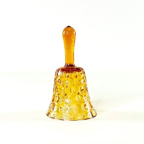 Klokke - vintage i gyldent glas