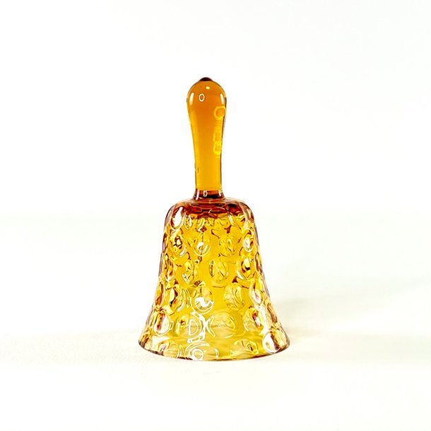 Klokke - vintage i gyldent glas