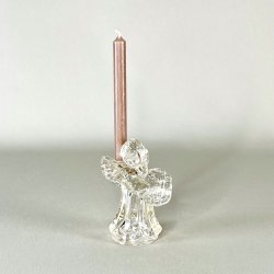 Lysestage - engel i glas