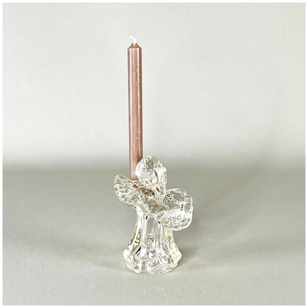 Lysestage - engel i glas