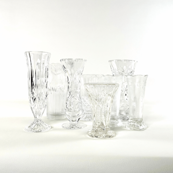 Vintage glasvaser - hospitalsvaser, str. S-M
