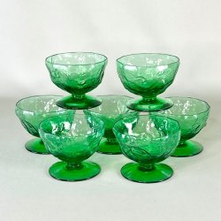 Champagneskle (7 stk) - vintage Morgantown, grn