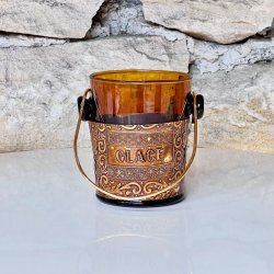 Isspand - fransk vintage, ravfarvet m/lder 