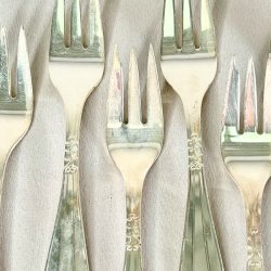 Vintage slvbestik - kagegafler (st a' 6 stk) 