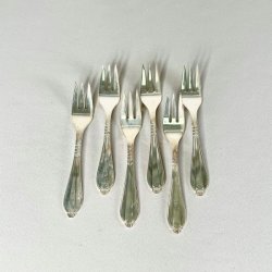 Vintage slvbestik - kagegafler (st a' 6 stk) 