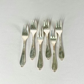 Vintage slvbestik - kagegafler (st a' 6 stk) 