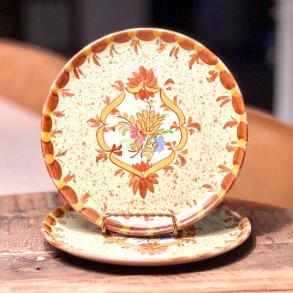 Tallerkener (st a 5 stk) rustik med blomst