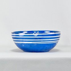 Keramik skl - bl med hvide striber