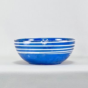 Keramik skl - bl med hvide striber