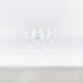 Snapseglas - vintage med graveringer (4 stk) 