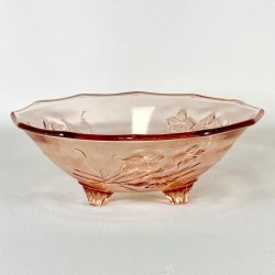 Glasskl - lyserd m/blomster og p fdder