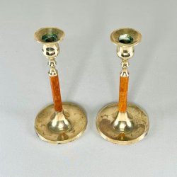 Messing lysestagepar - tr 