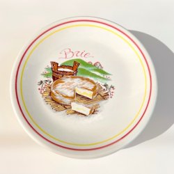 Ostetallerken (st a' 6 stk) - fransk m/rd og gul kant 