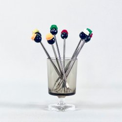 Party snackpinde med hoved (st a 9 stk)