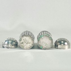 Salt &amp; peber st - forslvet og med bl glas