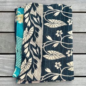 Sari Kantha vintage tppe - mrkebl/turkis (140x200)