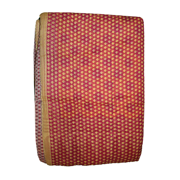 Vintage sari quilt (140x200) - lyserd/lilla/gul