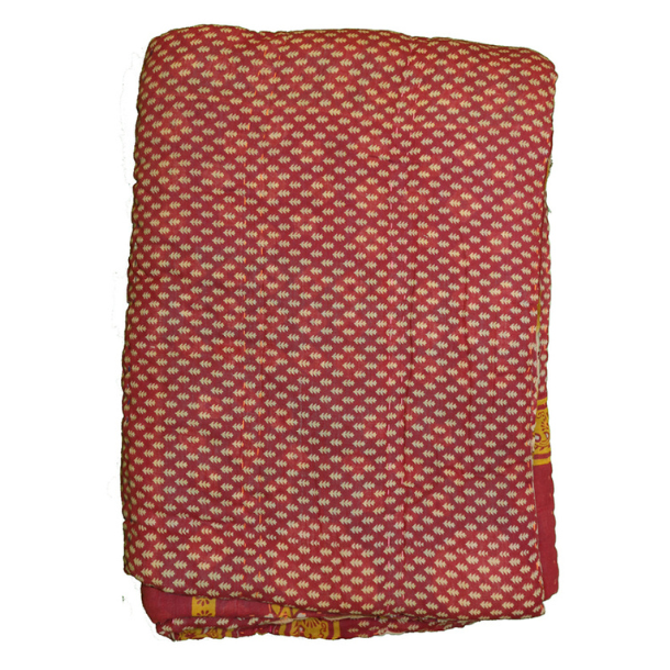 Vintage sari quilt (140x200) - vinrd m/gul