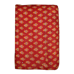 Vintage sari quilt (140x200) - rd/orange/gylden og en lille fisk