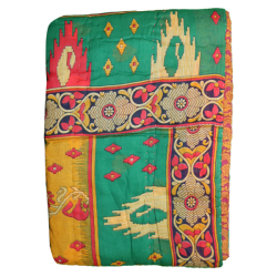 Vintage sari quilt (140x200) - gr�n multicolor