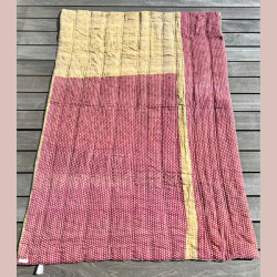Vintage sari quilt (140x200) - lyserd/lilla/gul