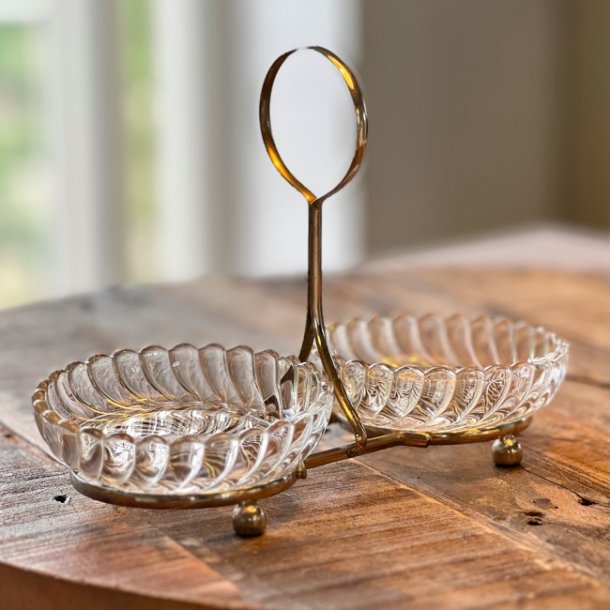Vintage serveringsopsats m/ 2 skle