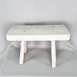 Skammel - rustik, hvid