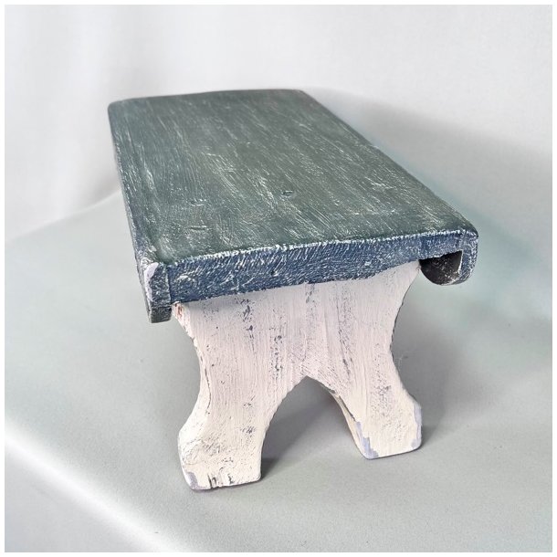 Skammel - malet, gr og sand - SOLGT