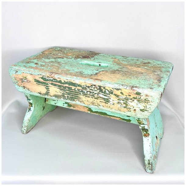 Skammel - rustik, grn