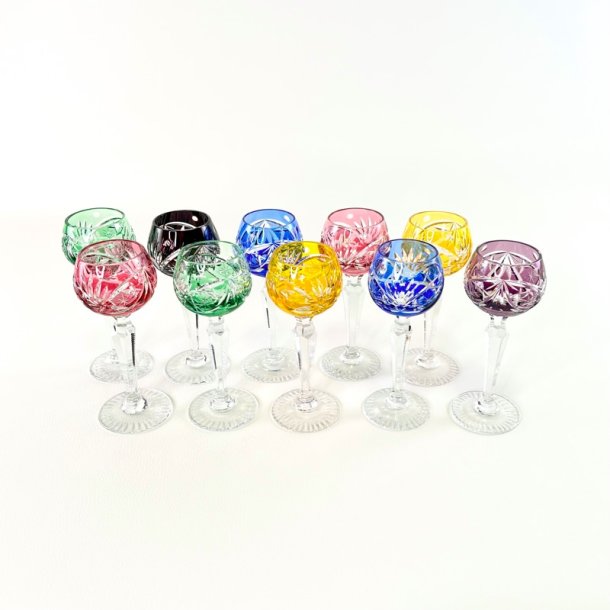 Snapseglas - B�hmisk krystal (10 stk samlet) 