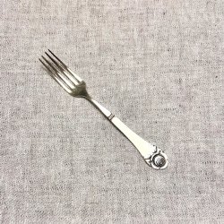 Vintage slvgaffel med rose - lille