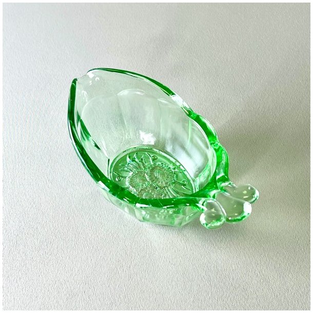 Sukker og flde st - grnt glas 