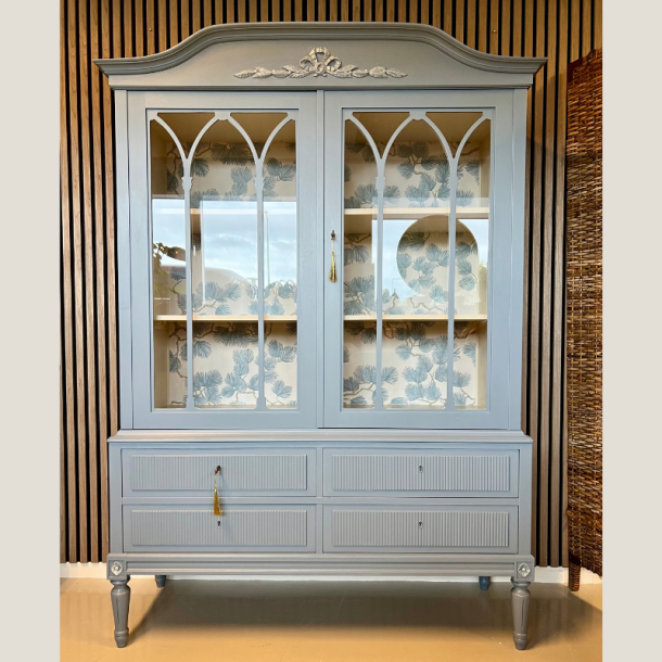 Vitrineskab - Hepplewhite, bl� 