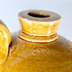 Saltglaserede krukker - sennepsfarvede